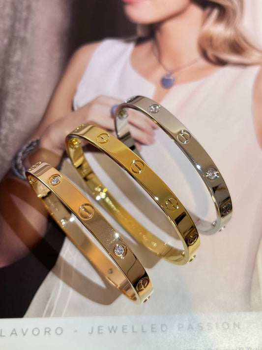 18K Gold-Plated G16 Stainless Steel Diamond Eternal Couple Bracelet for Women